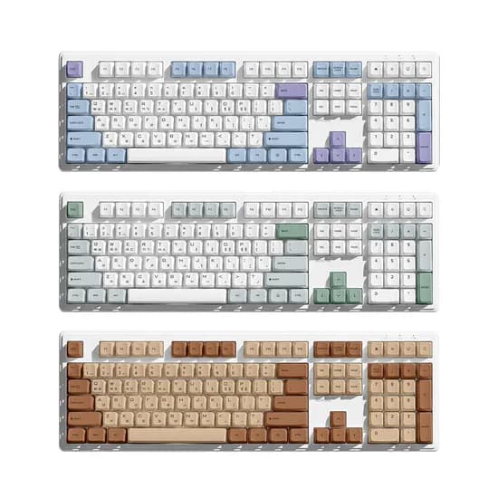 로이체 충전식 저소음 RGB 풀배열 멀티페어링 블루투스 무선 키보드, RK-G4000, 밀크티, 1개