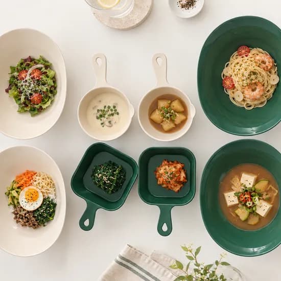 맥스앤맥스 이지밀 혼합 식기세트 다이닝볼 핸들 플레이트 8P 1세트