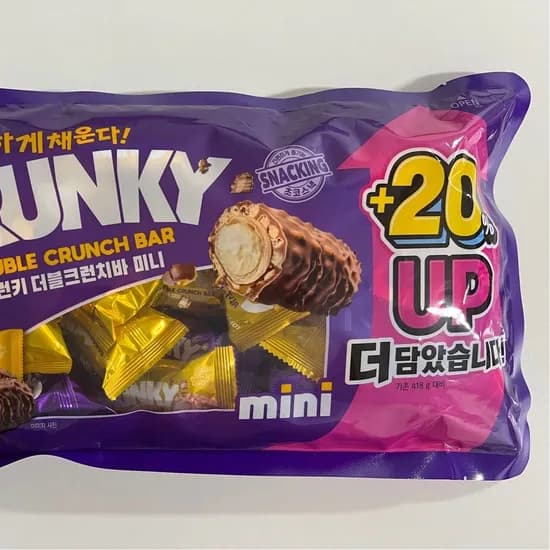 롯데제과 크런키 더블 크런치바 미니 418g 1개