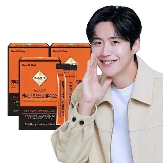 뉴트리디데이 프리미엄 카무트 브랜드 밀 함유 효소, 3g, 30포, 3개
