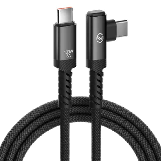 신지모루 90도 우븐 100W C to C 케이블, 블랙, 2m, 1개