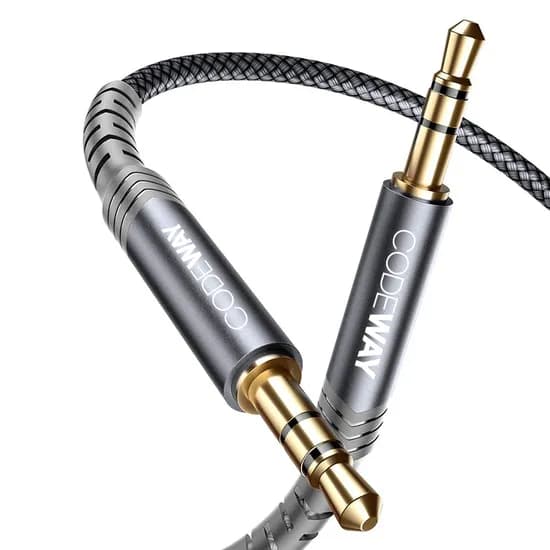코드웨이 3.5mm AUX 스테레오 오디오 케이블 그레이 0.5m 1개
