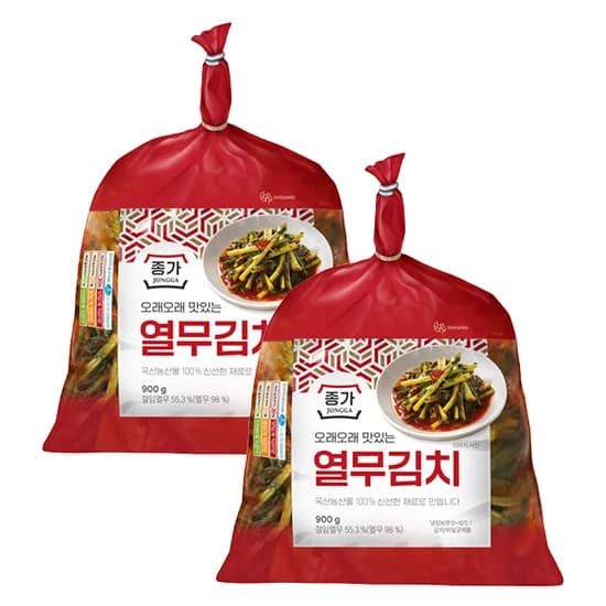종가 시원깔끔 열무김치, 900g, 2개