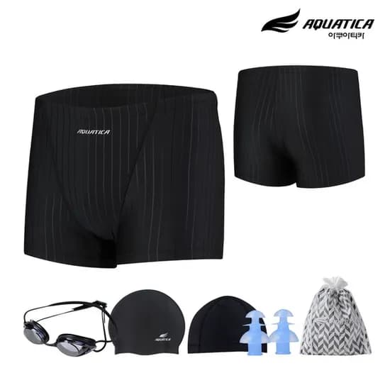 아쿠아티카 남성 3부 실내수영복 선수용수경6종세트, BAF05, 105, 1개