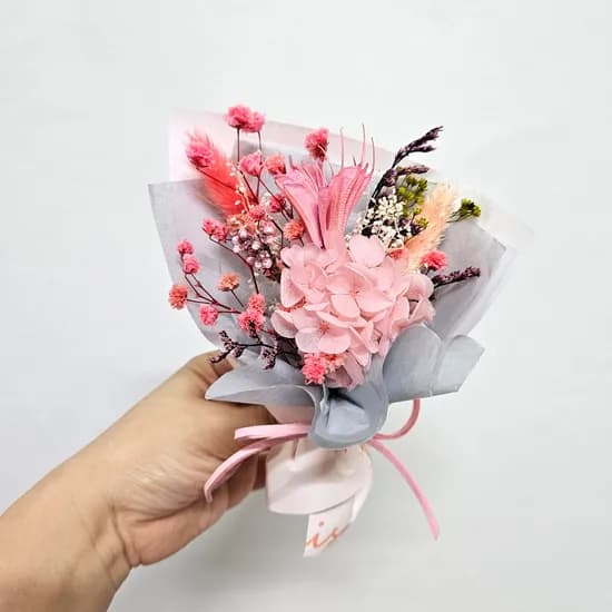 프리저브드 미니 꽃다발, 연핑크