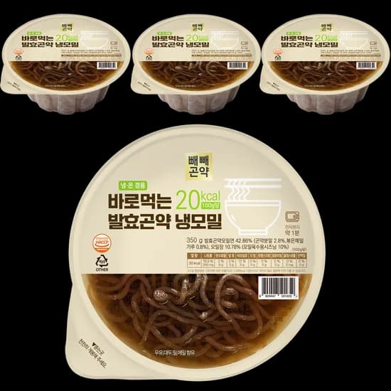 바로먹는 발효곤약 냉모밀, 350g, 4개