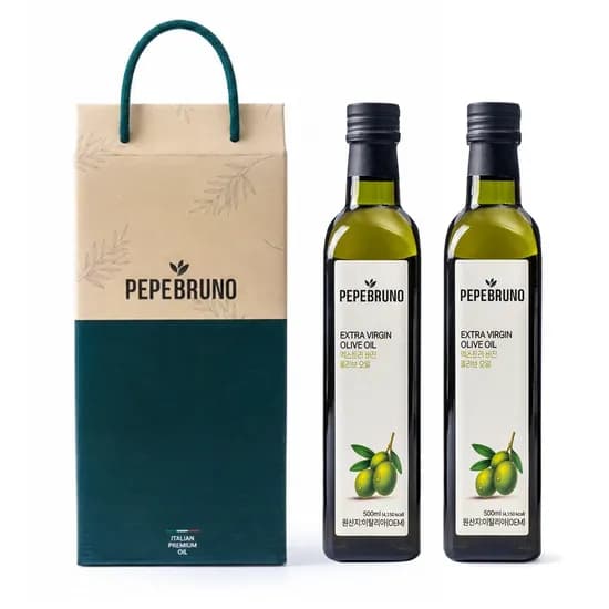 페페브루노 엑스트라버진 올리브오일 선물세트, 500ml, 2개