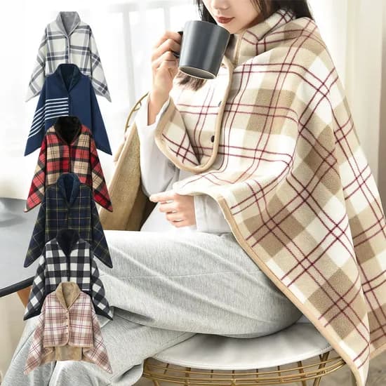 체크 똑딱이 담요 체크 네이비옐로 1개 체크 브라운 1개 80x130cm 2개