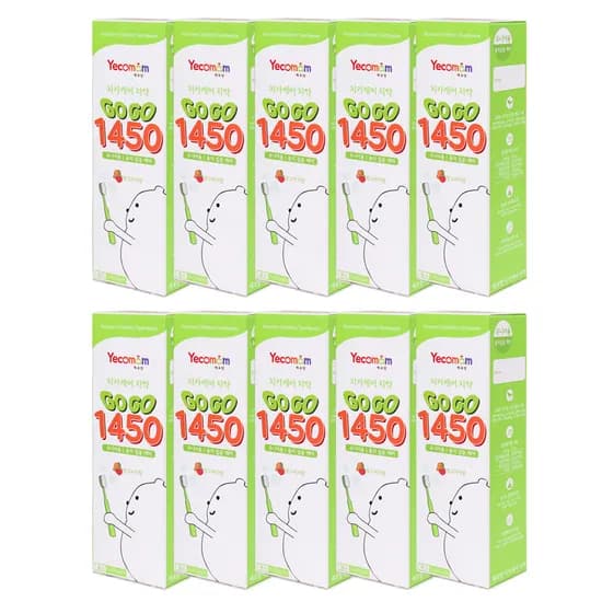 예꼬맘 고고 1450 어린이 치약, 망고피치향, 60g, 10개입