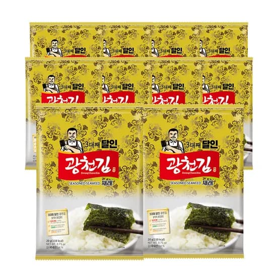 광천김 3대째 달인 재래 전장김, 20g, 10개