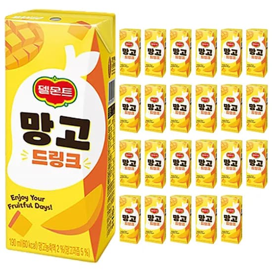 롯데 델몬트 망고 드링크 190ml 24팩
