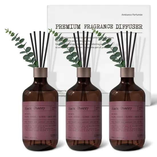 루엘디 프리미엄 대용량 퍼퓸 디퓨저, 블랙 체리, 500ml, 3개