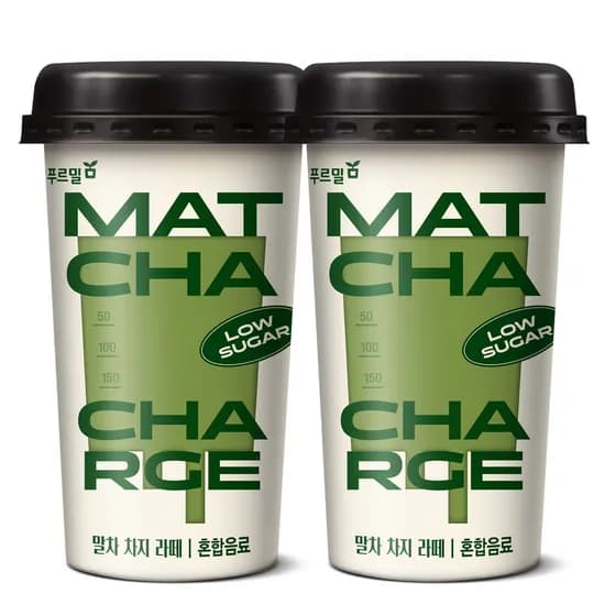 푸르밀 저당 제주산 말차 차지 라떼, 200ml, 20개