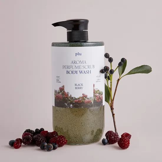 플루 아로마 퍼퓸 스크럽 바디워시, 블랙 베리, 1L, 1개