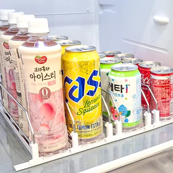 자동정렬 캔음료 슬라이드 디스펜서 화이트 2라인 키친핏 31cm 1개
