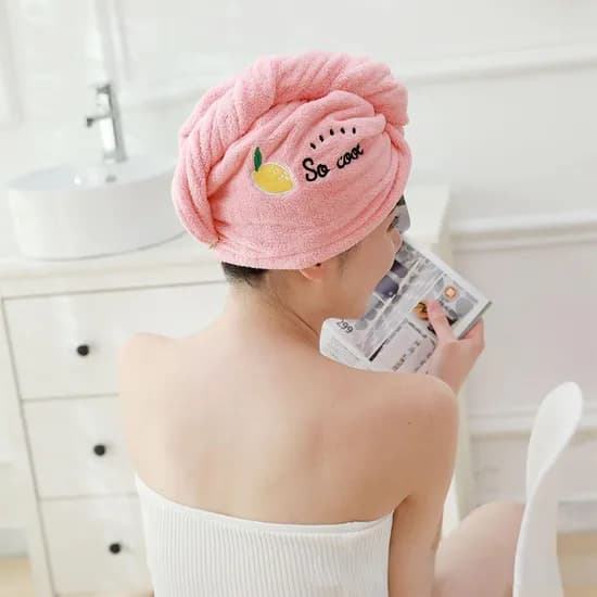 캐릭터 극세사 헤어수건 문 네이비 5장