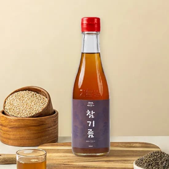 백년본가 통참깨 저온압착 옛날 방앗간 참기름, 350ml, 1개