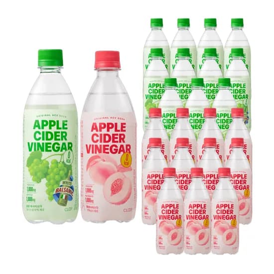 클룹 애사비소다, 샤인머스캣 + 신비복숭아, 500ml, 24개