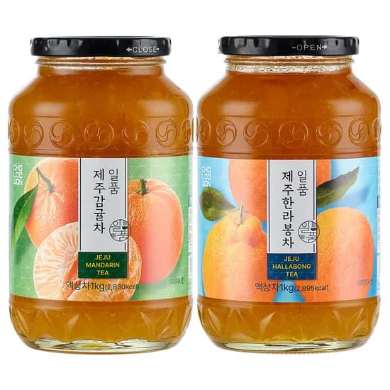 초록원 일품 제주한라봉차, 1kg, 1개 + 제주감귤차, 1kg, 1개