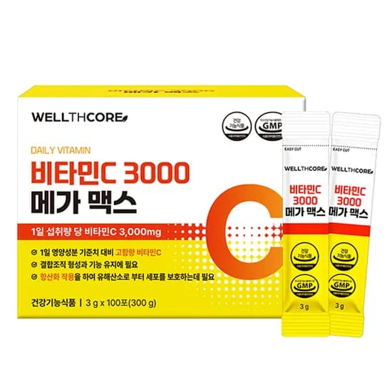 웰스코어 비타민C 3000 메가 맥스, 3g, 100포, 1개