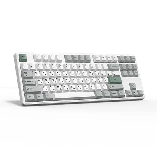 한성컴퓨터 GK797PRO 유무선 기계식 저소음 메탈 화이트, 에그스톤 도각, 1개