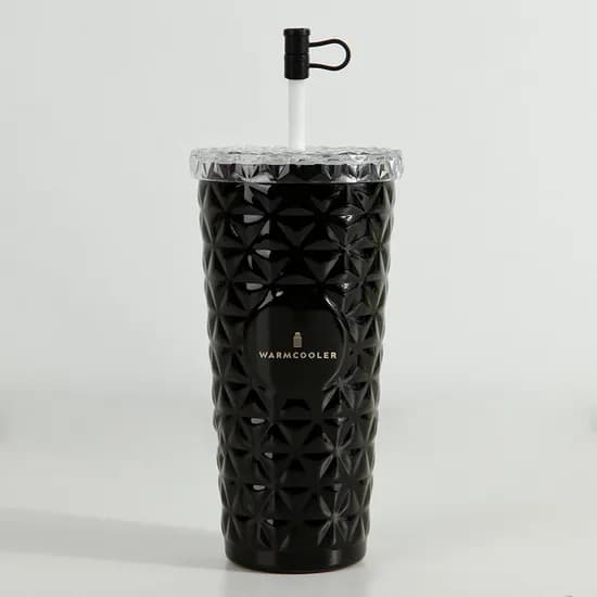 웜쿨러 보온보냉 대용량 콜드컵 스트로우 텀블러, 블랙, 700ml, 1개