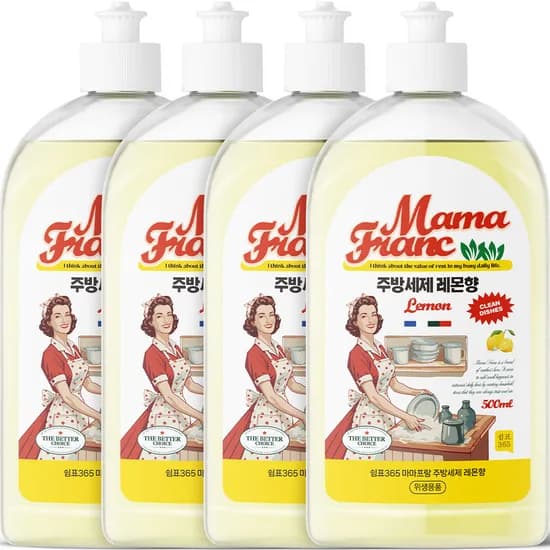 마마프랑 주방세제 레몬향, 500ml, 4개