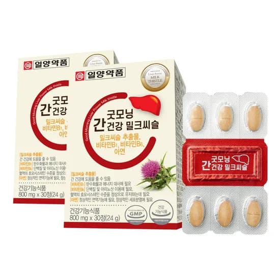 일양약품 굿모닝 간건강 밀크씨슬, 800mg, 30정, 2박스