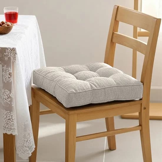 레토 방석 푹신한 쿠션 퀼팅 사무실 식탁 쿠션 키높이 의자방석 아이보리 40cm