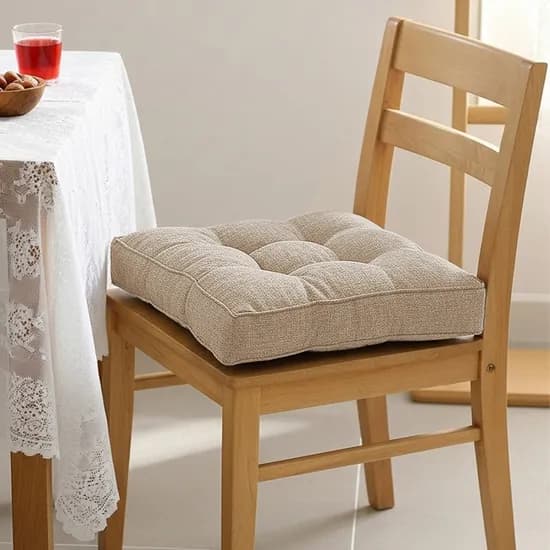 레토 방석 푹신한 쿠션 퀼팅 사무실 식탁 쿠션 키높이 의자방석 베이지 40cm