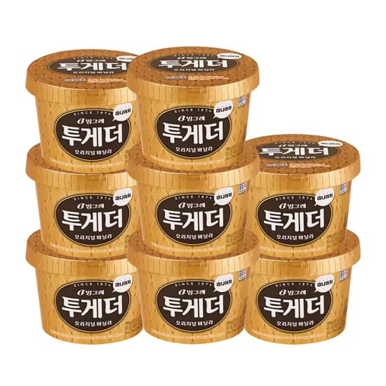 빙그레 투게더, 오리지널 바닐라, 270ml, 8개