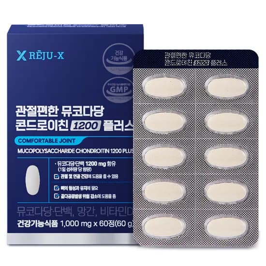 관절편한 뮤코다당 콘드로이친 1200 플러스, 1,000mg, 60정, 1박스