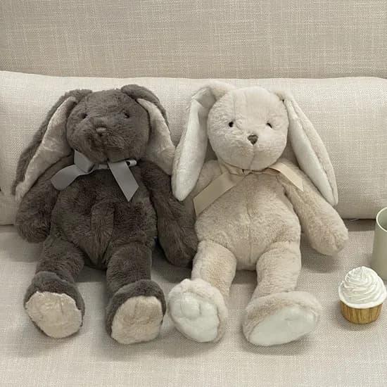 데데리트 안고자는 보들보들 귀여운 모카 토끼 애착 선물용 봉제 인형, 아이보리, 1개