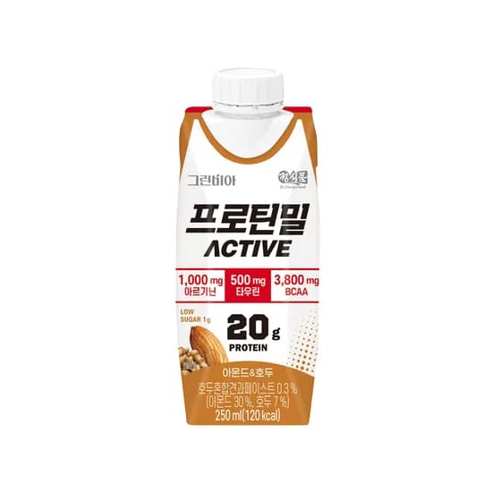 그린비아 프로틴밀 액티브 아몬드와호두 250ml 36팩 그린비아 프로틴밀 액티브 아몬드와호두 250ml 36팩