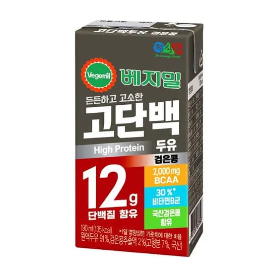 베지밀 고단백 두유 검은콩 190ml 24개