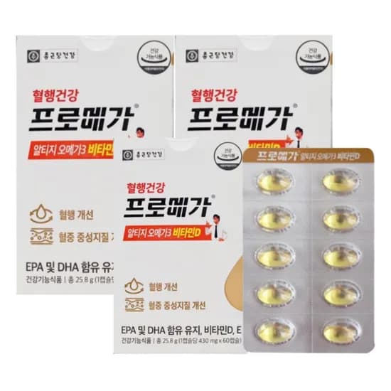 종근당건강 프로메가 알티지 오메가3 비타민D, 3 box, 60캡슐