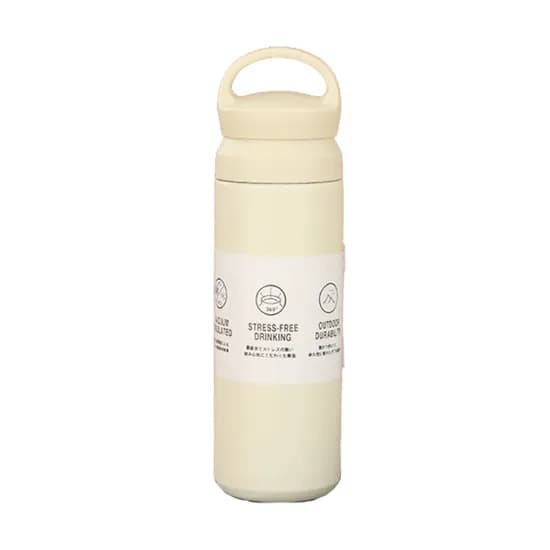 KKAEBIDA 보온 보냉 스텐 트래블 텀블러, 고리형, 밀크화이트, 500ml, 1개