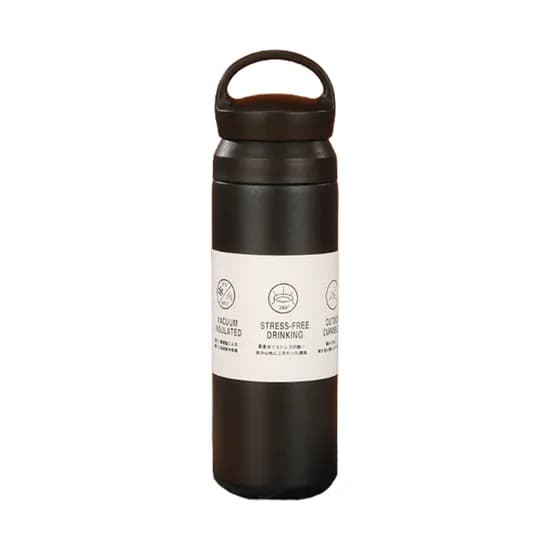 KKAEBIDA 보온 보냉 스텐 트래블 텀블러, 고리형, 블랙, 500ml, 1개