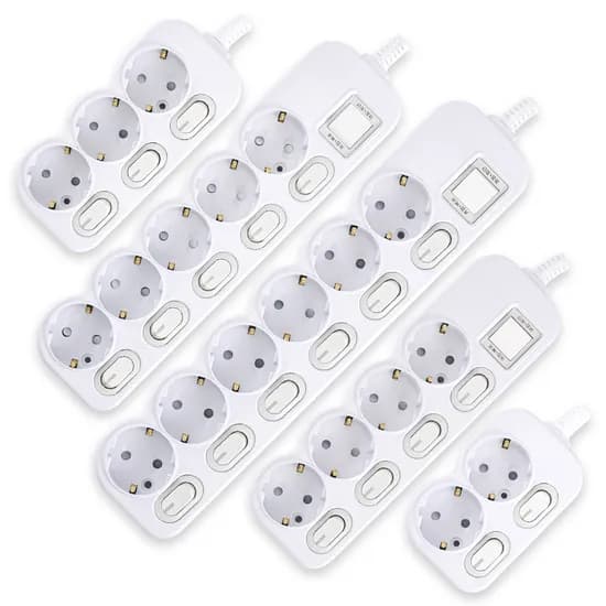 에코파워탭 국산 LED 개별 절전 멀티탭, 개별6구, 화이트, 4.5m, 1개