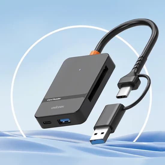 유니콘 USB 6in1 통합 멀티카드리더기, XC-6000M, 블랙, 1개