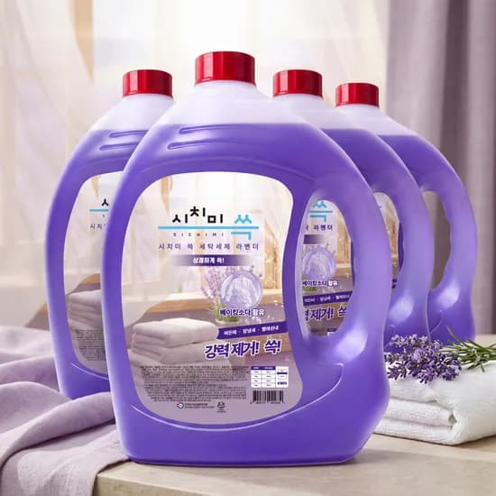 시치미 쓱 세탁세제, 약알칼리성, 고농축, 2.5L, 4개