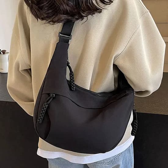 지퍼 멀티 크로스백, 블랙, 1개