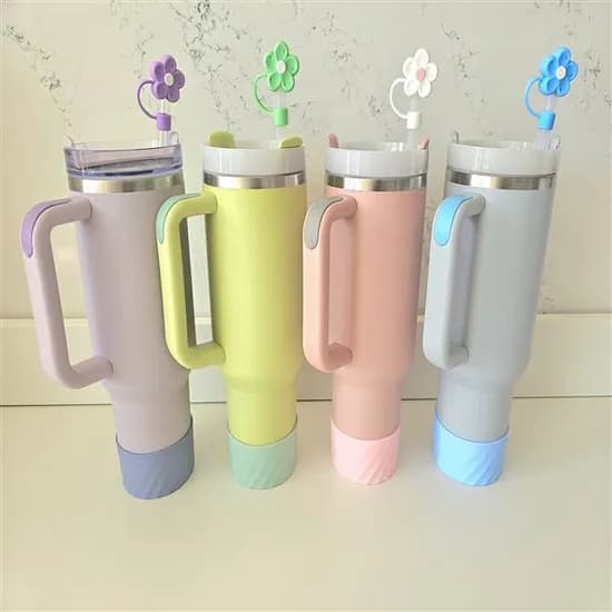 스탠리 호환 실리콘 텀블러 부츠 슬리브 바닥커버, 베이지, 1개