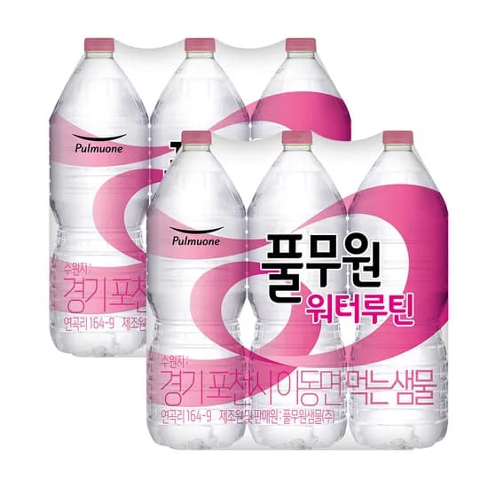 풀무원 워터루틴 생수, 라벨랜덤, 2L, 12개