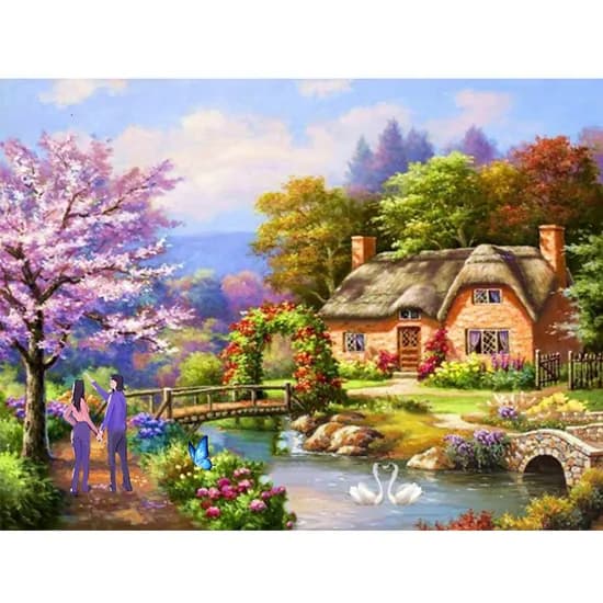 보석십자수 호랑이네 패밀리 식구들, YH52, 40x50cm, 1개