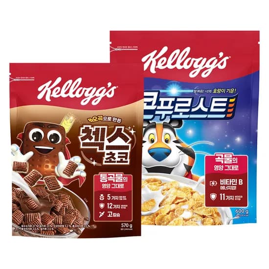 켈로그 콘푸로스트, 600g, 1개 + 첵스초코, 570g, 1개