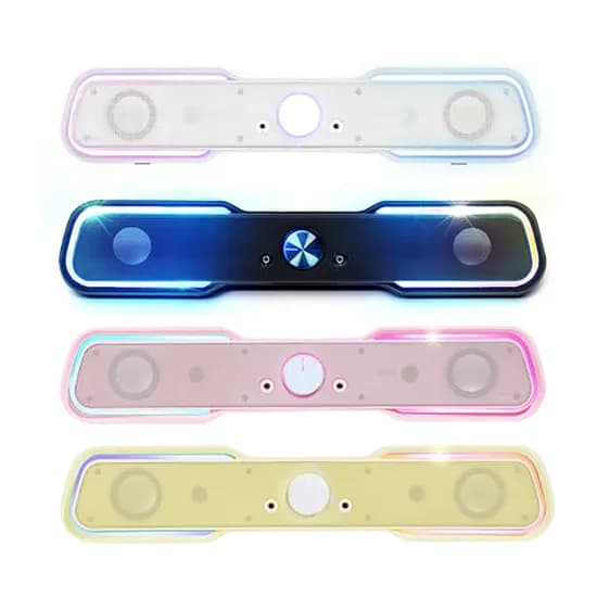 로이체 RGB LED 게이밍 컴퓨터 PC 스피커 사운드바 RSB-G5000-BK 블랙 1개