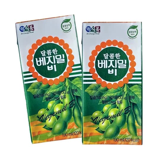 정식품 달콤한 베지밀 비, 190ml, 48개
