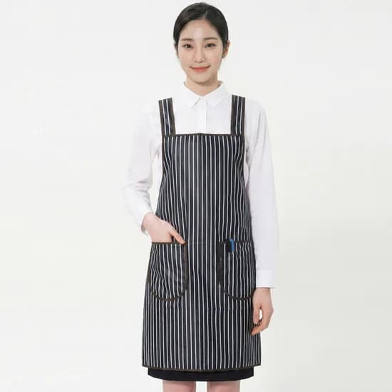 메쉬 스트라이프 방수 앞치마, 소, H형, 블랙, 65x75cm, 1개