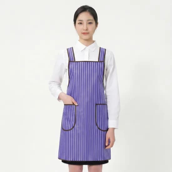 메쉬 줄무늬 H형 방수앞치마, 보라색, 소, 1개